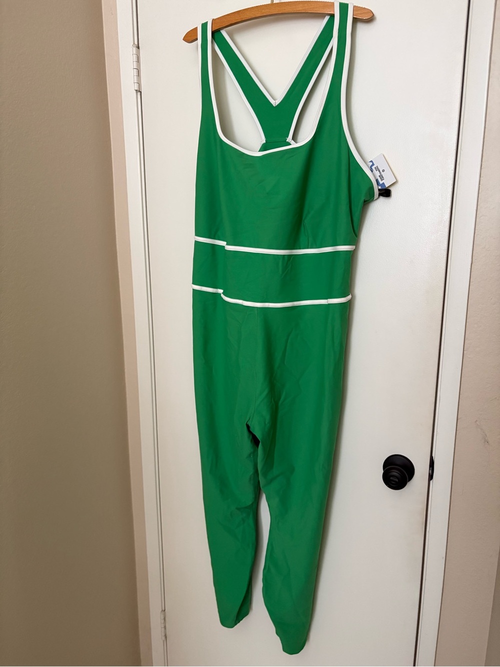DVF for Target Green One-Piece bodysuit with White Trim